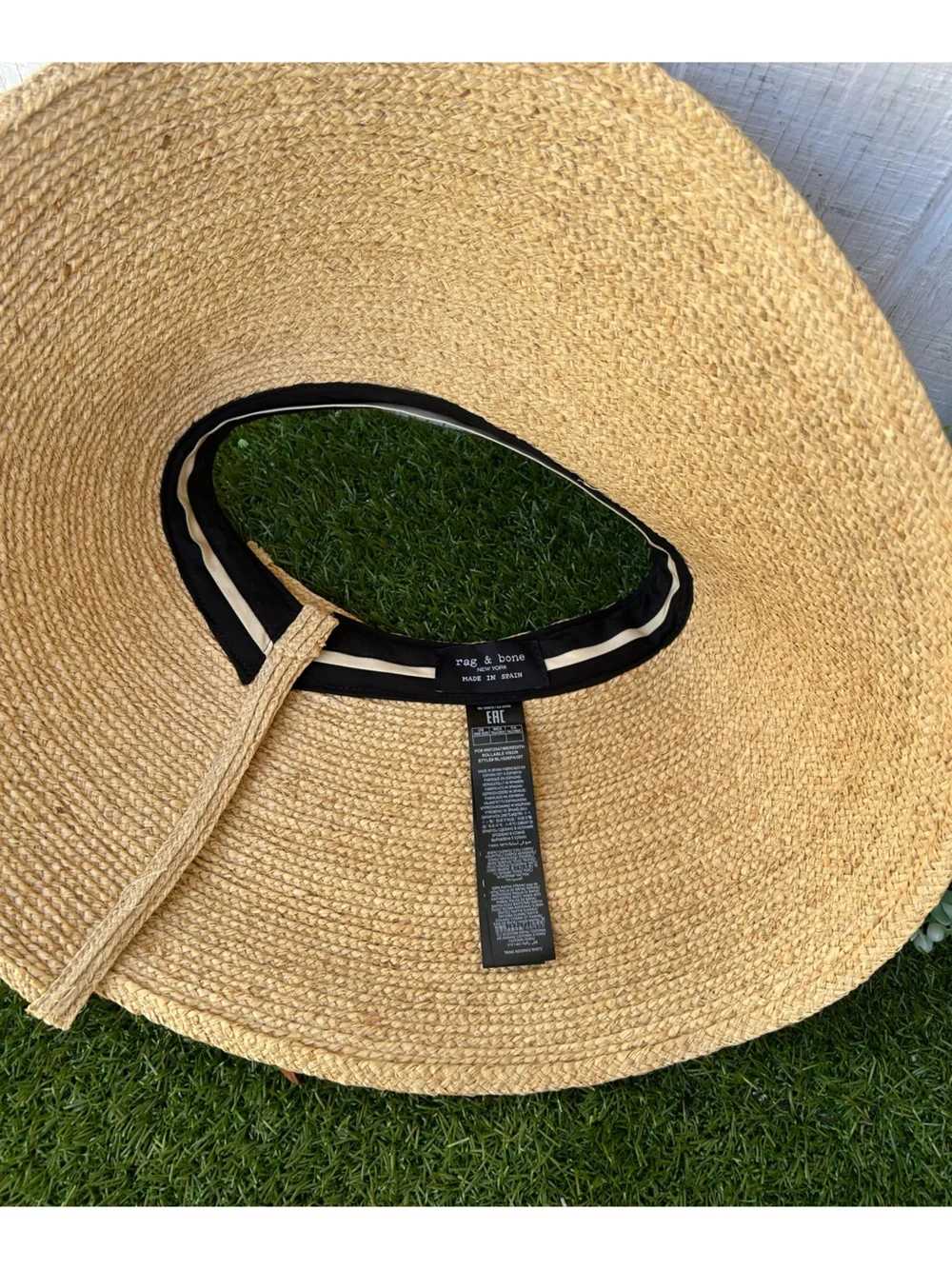 rag & bone Meredith Rollable Raffia Visor $278 Color: Natural Straw one size new